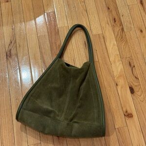 Suede Green Tote Bag